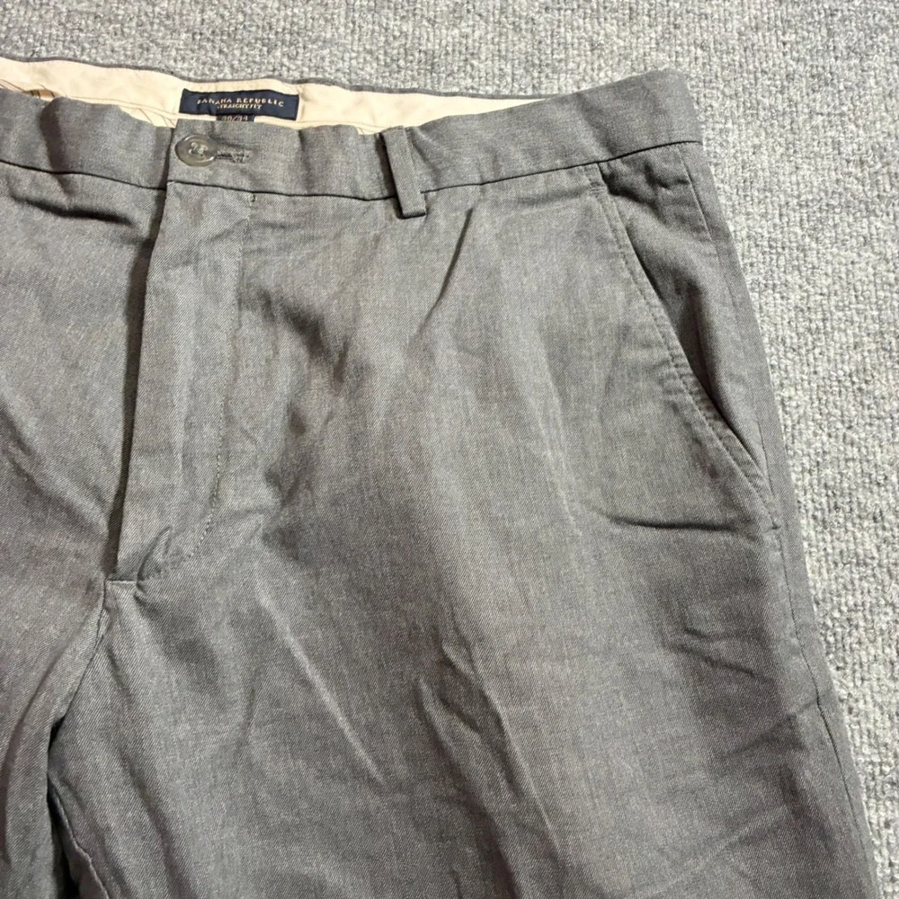 Banana‎ Republic Straight Fit Pants Mens 36x34 Gray Cotton Chinos